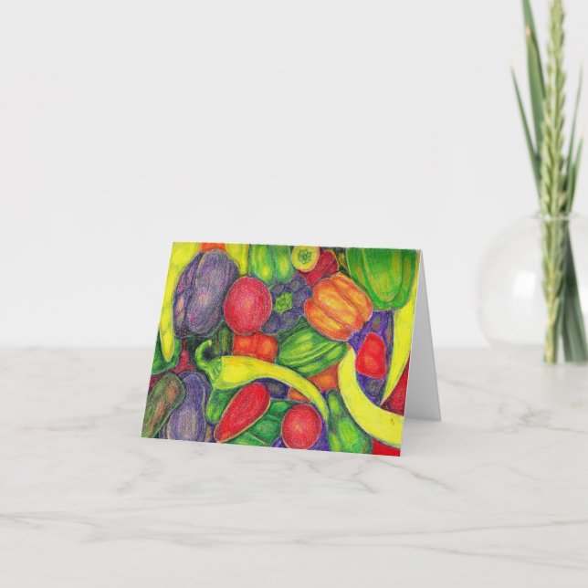  "Veggies" Aquarell von Patricia Merewether      Dankeskarte (Vorderseite)