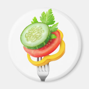 Veggies auf einer Gabel Magnet