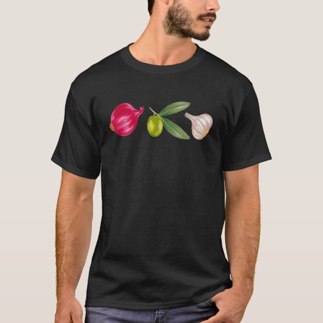 Veggies for Cooking  Onion Olive Garlic T-Shirt (Vorderseite)
