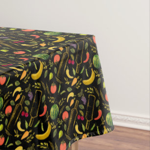 Veggies und Goldflaschen Feinschmecker Hipster Tab Tischdecke
