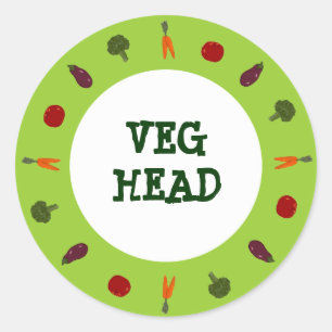Veggies Veg Kopf Vegetarische Vegane Stickers