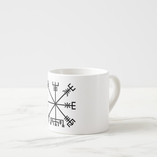 Vegvisier Viking Symbol Espressotasse (Vorderseite Rechts)