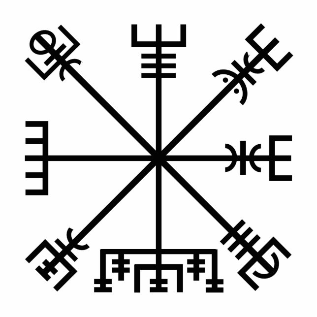 Vegvisier Viking Symbol Freistehende Fotoskulptur (Vorne)