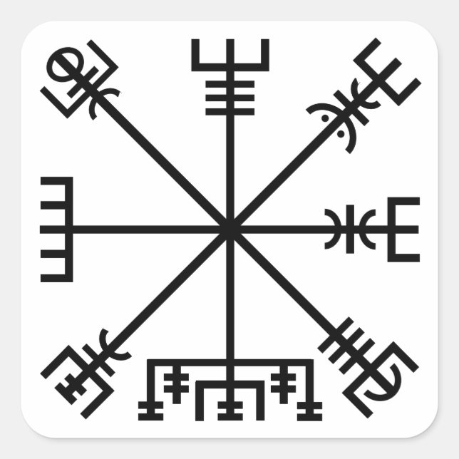 Vegvisier Viking Symbol Quadratischer Aufkleber (Vorderseite)