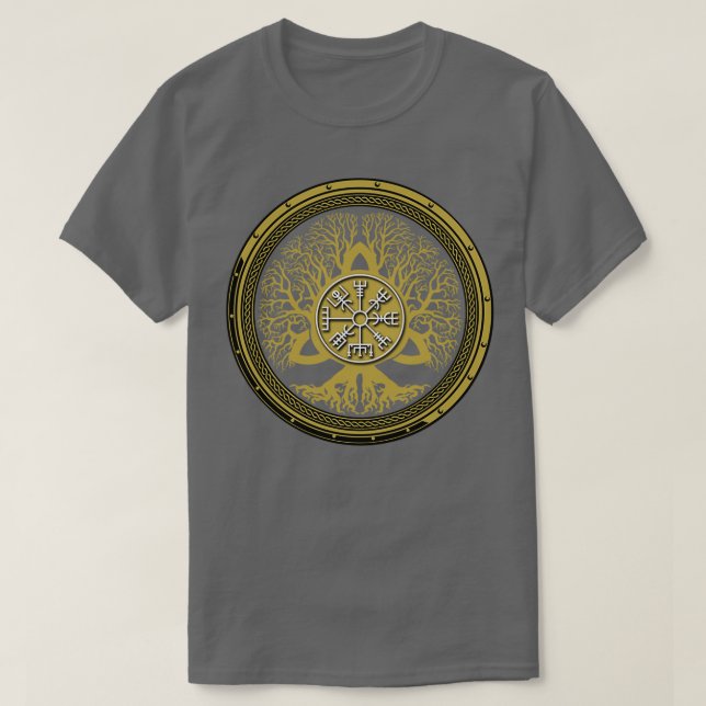 Vegvisir and Tree of Life Yggdrasil 1 T-Shirt (Design vorne)