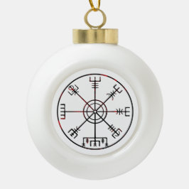 Vegvisir Icelandic Stave Keramik Kugel-Ornament