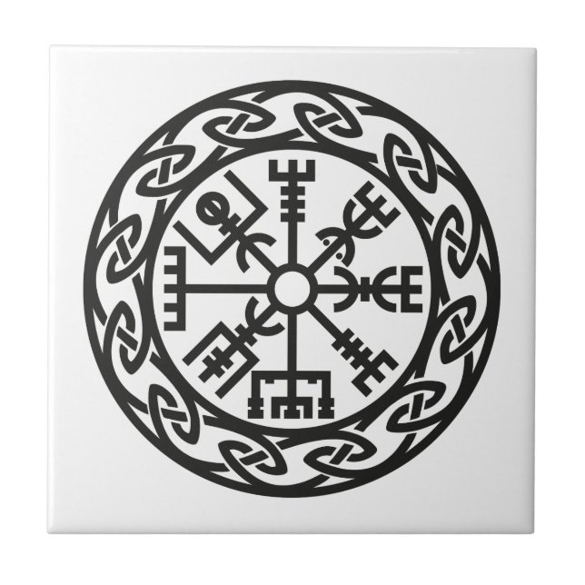 Vegvísir, Island, Traveller's Charm, Schutz Fliese (Vorderseite)