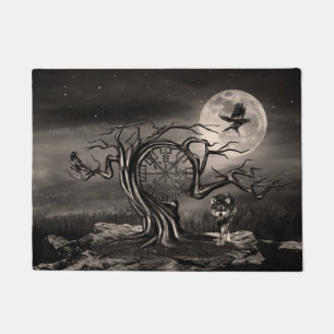 Vegvisir Tree Moon Landschaft - Sepia Fußmatte