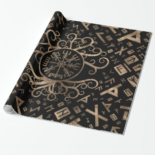 Vegvisir Tree of life Yggdrasil and Runes Geschenkpapier