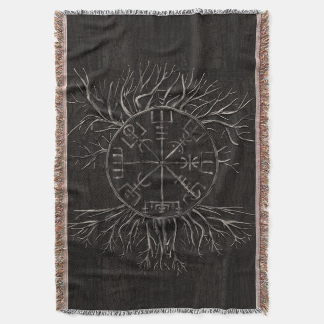 Vegvisir und Baum des Lebens Yggdrasil Decke (Vorderseite Vertikal)