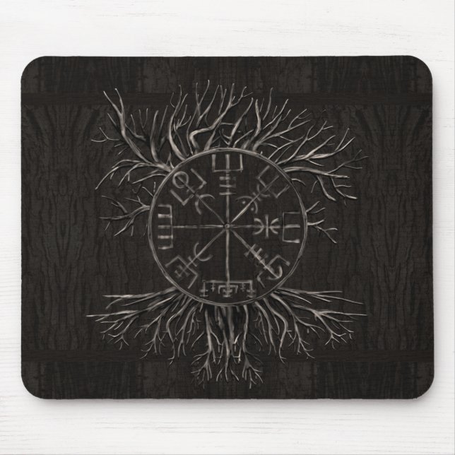 Vegvisir und Baum des Lebens Yggdrasil Mousepad (Vorne)