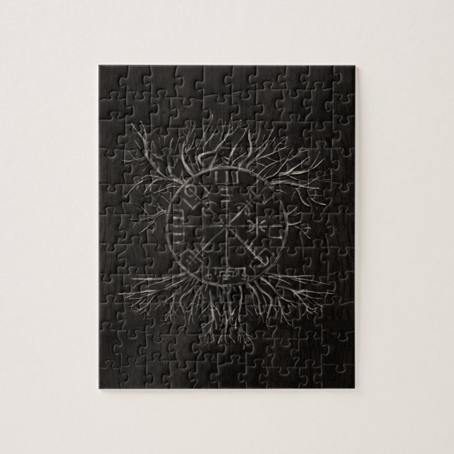 Vegvisir und Baum des Lebens Yggdrasil Puzzle (Vertikal)