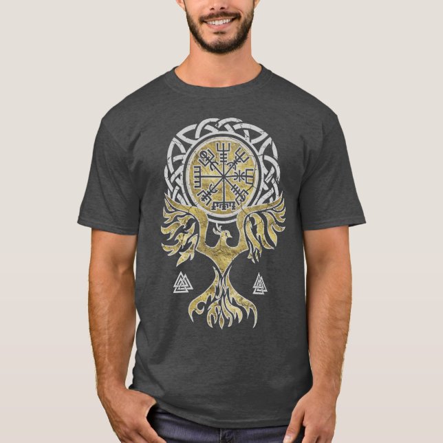 Vegvisir und Phoenix-Vogel T-Shirt (Vorderseite)