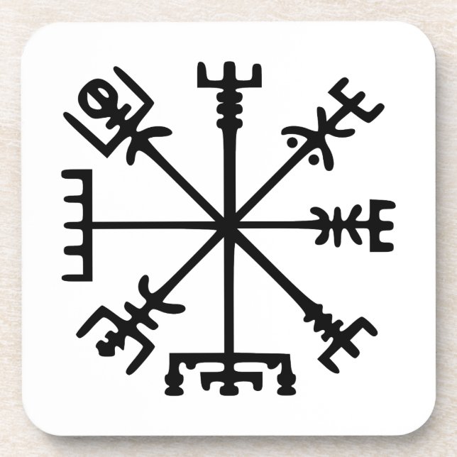 Vegvísir (Viking Compass) Getränkeuntersetzer (Vorderseite)