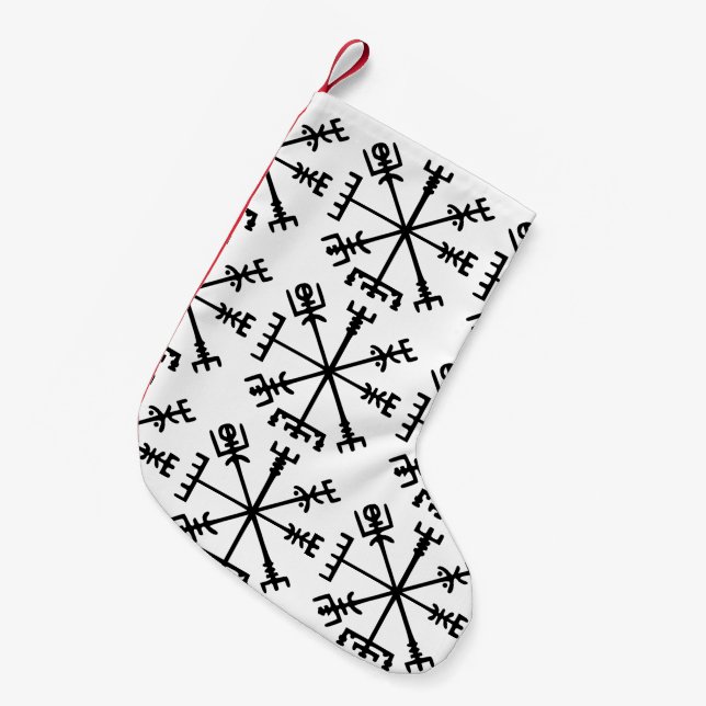 Vegvísir (Viking Compass) Kleiner Weihnachtsstrumpf (Vorderansicht (hängend))