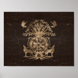 Vegvisir - Viking Compass Ornament Poster