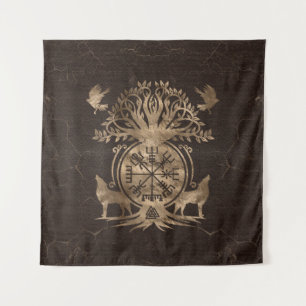 Vegvisir - Viking Compass Ornament Wandteppich