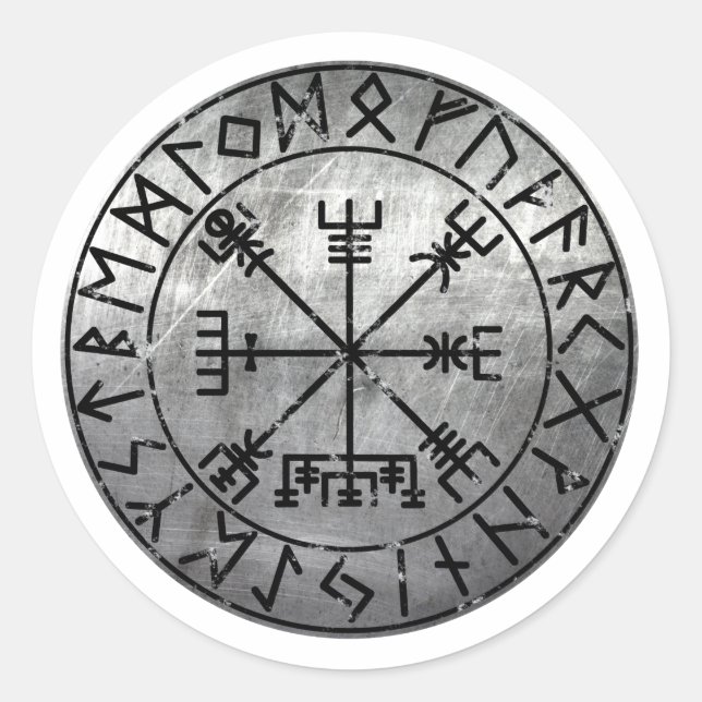 Vegvisir Viking Compass Runder Aufkleber (Vorderseite)