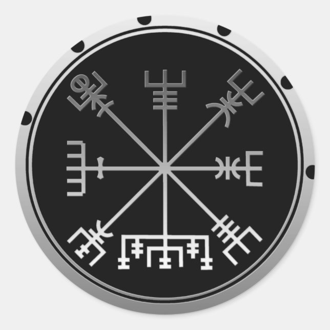 Vegvisir Viking Compass Runder Aufkleber (Vorderseite)