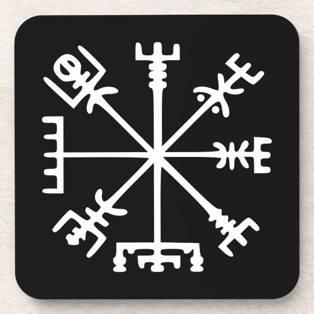 Vegvísir (Viking Compass) Untersetzer (Vorderseite)