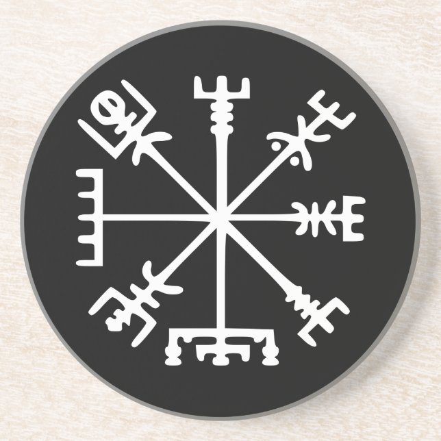 Vegvísir (Viking-Kompass) Getränkeuntersetzer (Vorne)