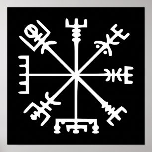 Vegvísir (Viking-Kompass) Poster