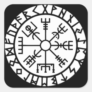 Vegvisir (Viking-Kompass) runder Aufkleber