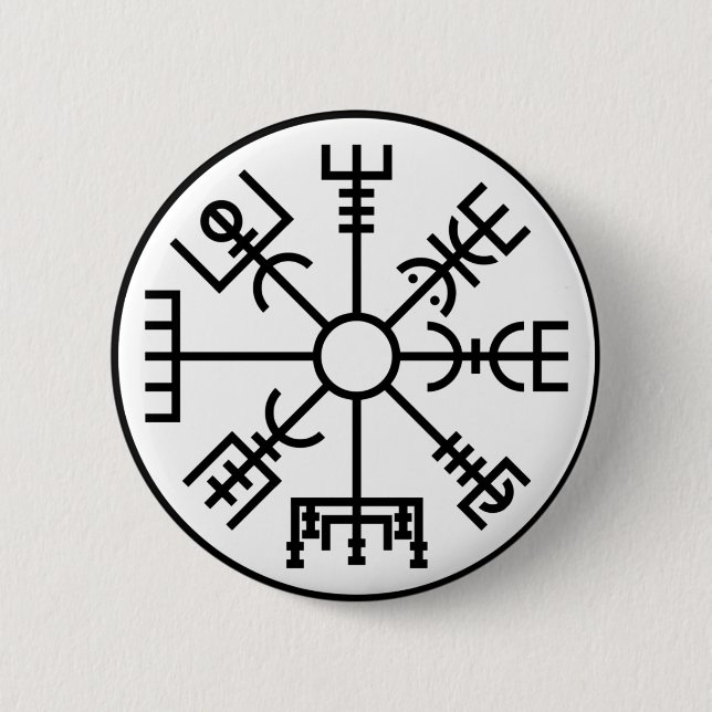 vegvisir Viking-Symbol-Skandinavier-Schild Odin Button (Vorderseite)