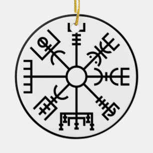vegvisir Viking-Symbol-Skandinavier-Schild Odin Keramik Ornament
