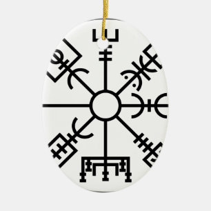 vegvisir Viking-Symbol-Skandinavier-Schild Odin Keramik Ornament