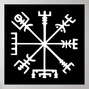 Vegvísir (Wikinger-Kompass) Poster