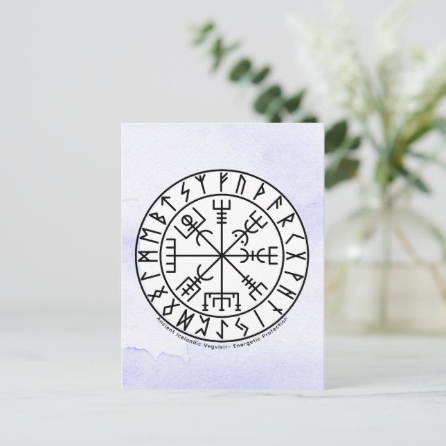 Vegvisir Wikinger-Kompass-Symbol-Design Postkarte (Stehend Vorderseite)