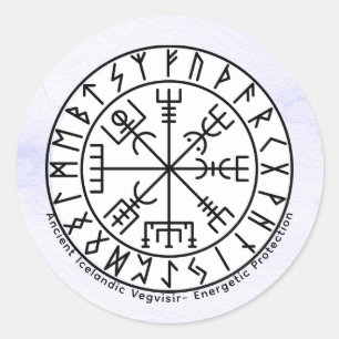 Vegvisir Wikinger-Kompass-Symbol-Design Runder Aufkleber