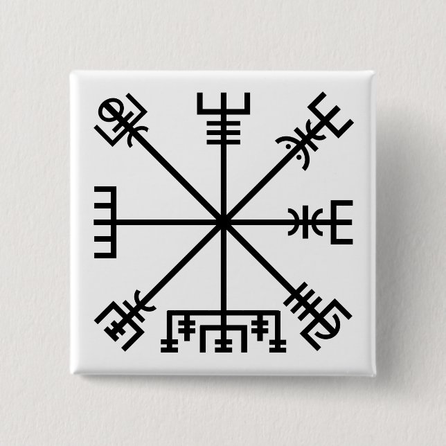 Vegvisir Wikinger Symbol Button (Vorderseite)