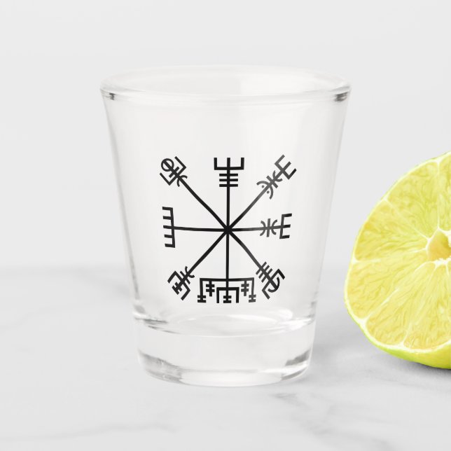 Vegvisir Wikinger Symbol Schnapsglas (Vorderseite)