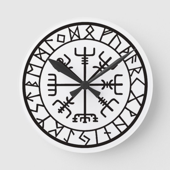 VegvisirCompass.jpg Runde Wanduhr (Vorderseite)