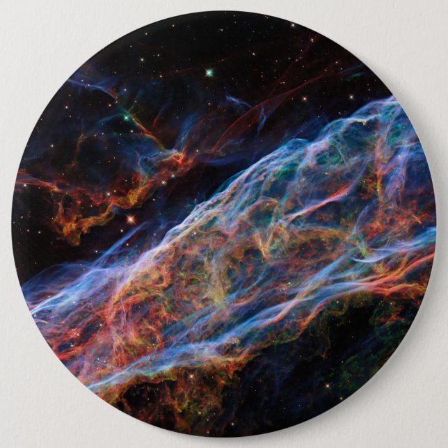 Veil Nebula Supernova Remnants Hubble Telescope Button (Vorderseite)