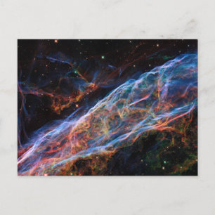 Veil Nebula Supernova Remnants Hubble Telescope Feiertagspostkarte