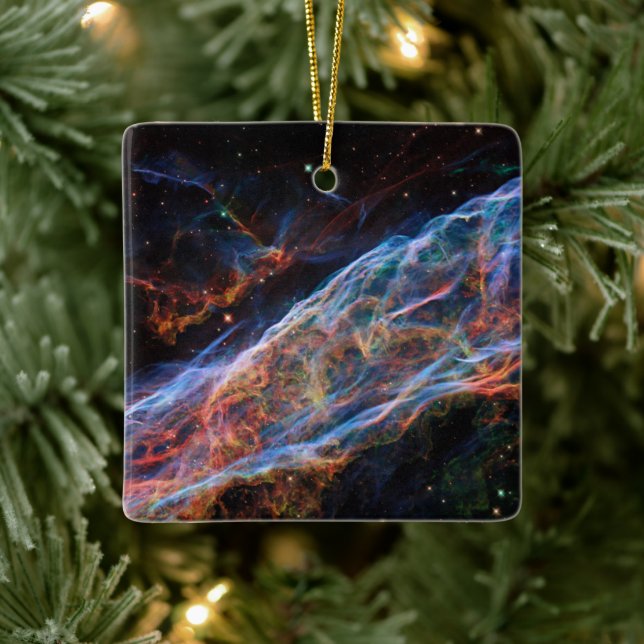 Veil Nebula Supernova Remnants Hubble Telescope Keramikornament (Baum)