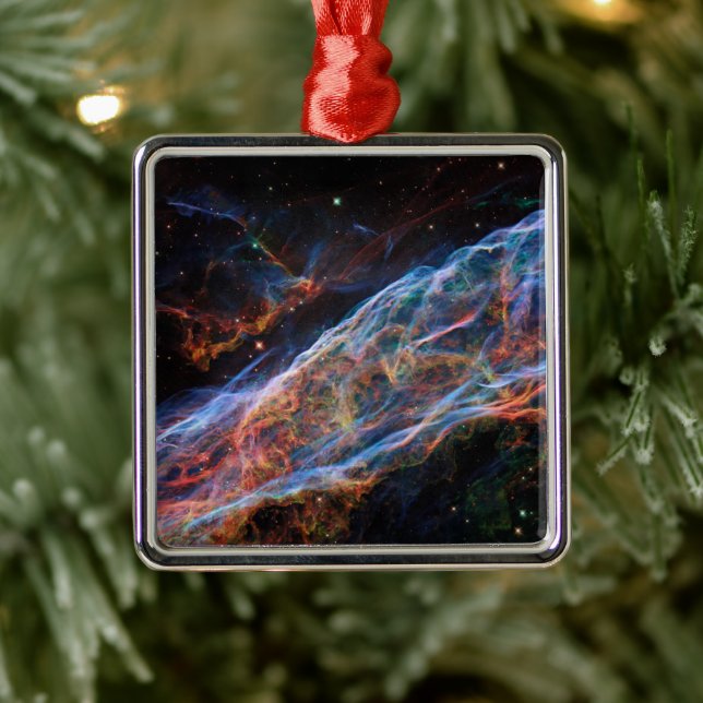 Veil Nebula Supernova Remnants Hubble Telescope Ornament Aus Metall (Baum)