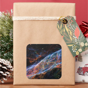 Veil Nebula Supernova Remnants Hubble Telescope Quadratischer Aufkleber