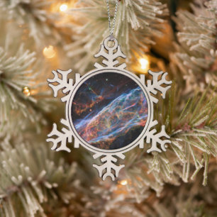 Veil Nebula Supernova Remnants Hubble Telescope Schneeflocken Zinn-Ornament
