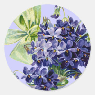 Veilchen-Blumen-Kunst-Aufkleber Runder Aufkleber
