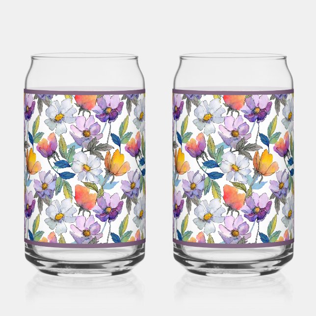 Veilchen-Blumensoda-Glas Dosenglas (Vorderseite)