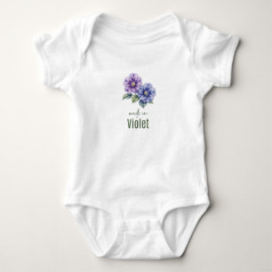 Veilchen-Body Oberteil mit Wasserfarben Februar Baby Strampler