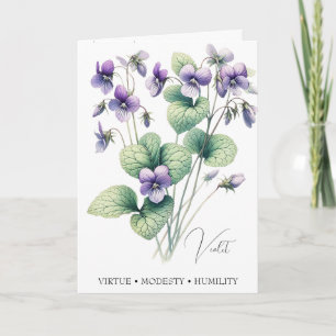 Veilchen Februar Geburtsblume Geburtstagskarte Karte