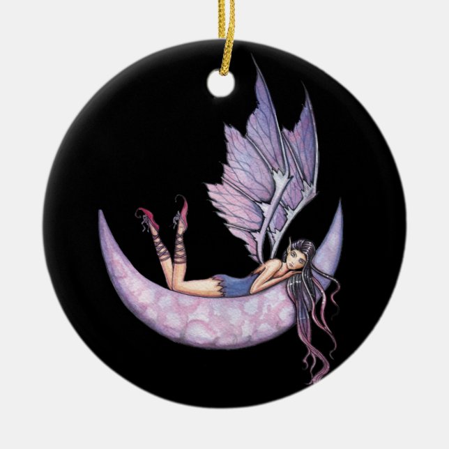 Veilchen-Fee-Ornament Keramikornament (Vorne)