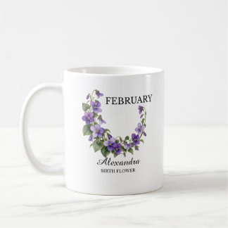 Veilchen-Geburtsblume Februar Kaffeetasse