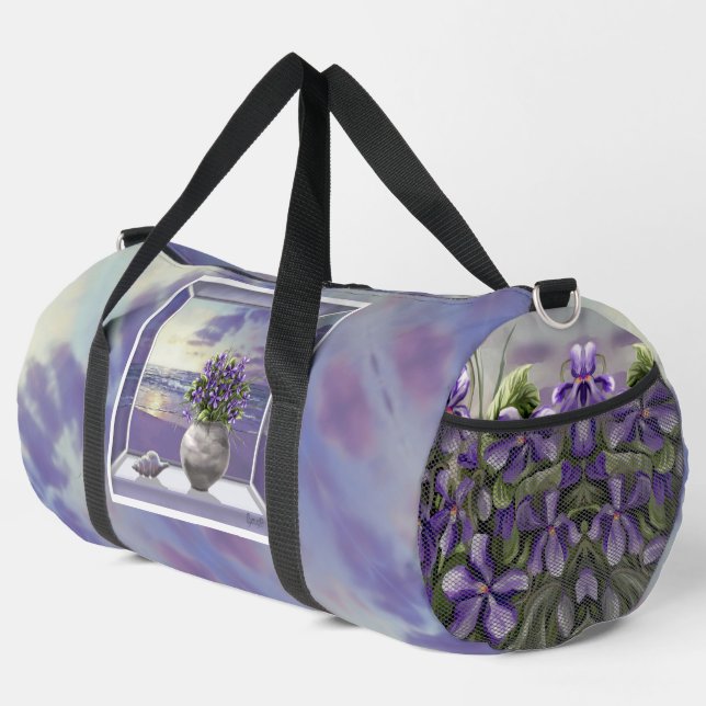Veilchen in einem Mondglas Duffle Bag (Rechte Ecke)