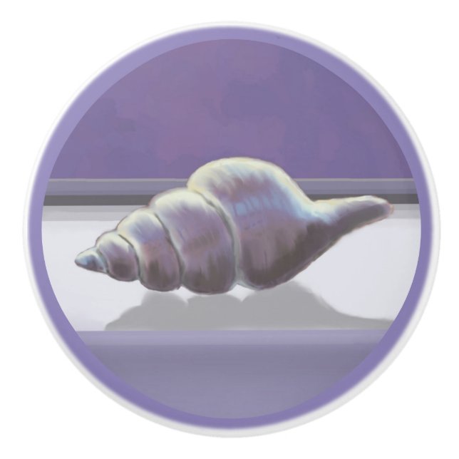 Veilchen in einem Mondglas Keramikknauf (Vorderseite)